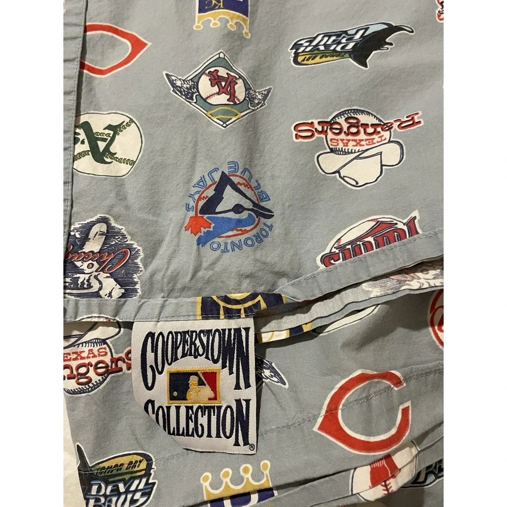 Pottery Barn Teen Cooperstown Logo Baseball Twin Top Sheet Flat
